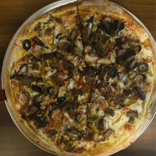 Gyro meat pizza