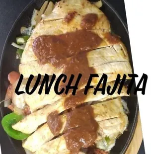 Lunch fajita with mole