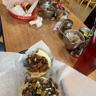 Chorizo taco and table setup