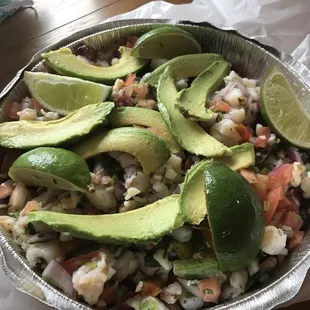 Large order of ceviche, deliciousness! Came with chips and tostadas.