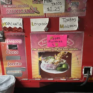 Food and drink Menu