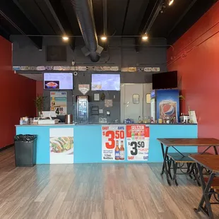 the inside of a restaurant