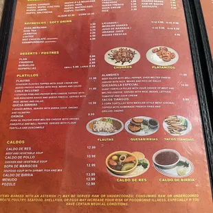 the menu