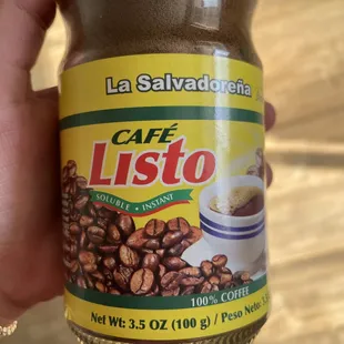 a jar of coffee beans