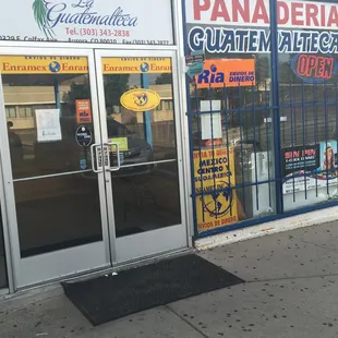 the entrance to the store