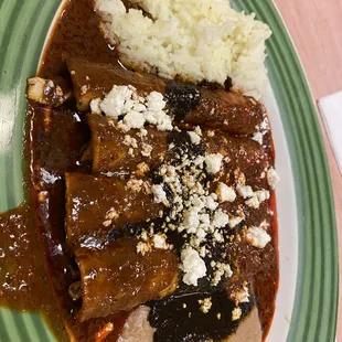 Chicken mole enchiladas