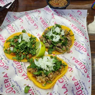 Trompo, barbacoa and carnitas