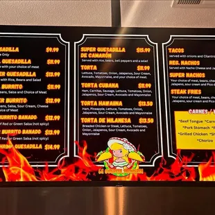 menu