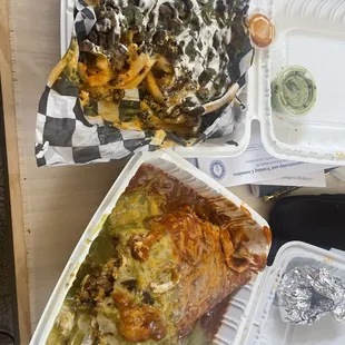 Pastor super wet burrito and steak fries!