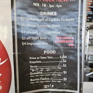 menu