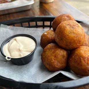 a basket of fried food