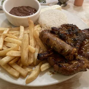 Meat and fries