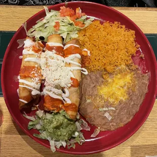 Three Chicken Flautas Combo Meal