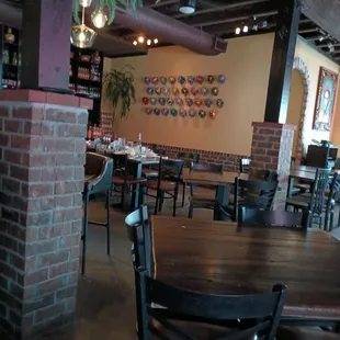 tables and chairs in a restaurant