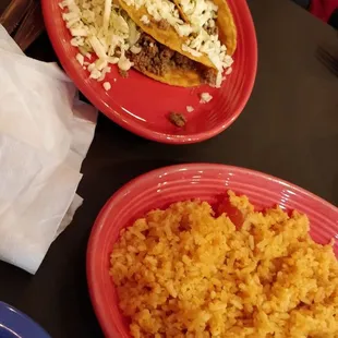 two plates of food on a table