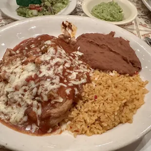 Chile Relleno with chicken fajita