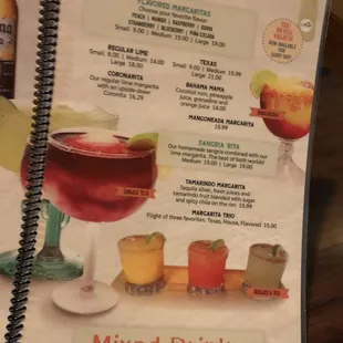 Drink menu