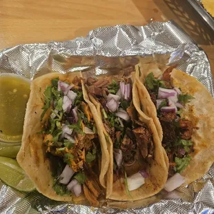 Barbacoa cochinita,  al pastor. $2.50 each on corn