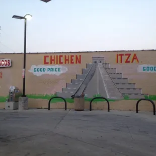 a mural on the side of a building