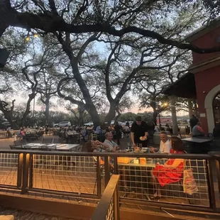 The patio right before you walk up a few steps