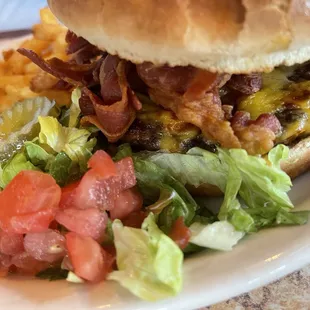 Bacon cheeseburger with fries!