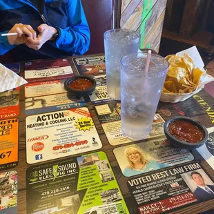 I've never eaten on a advertisement table before!