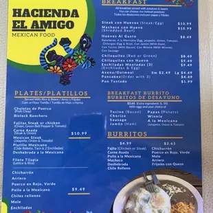 the menu