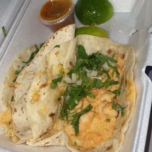 Shrimp Taco with Chipotle Sauce