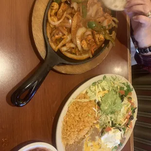 Chicken Fajitas served sizzling
