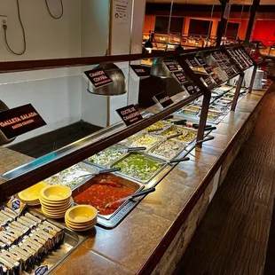 a buffet at a restaurant