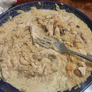 Supposed to be chicken cheese and rice ..