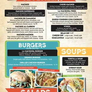 a menu for a mexican restaurant
