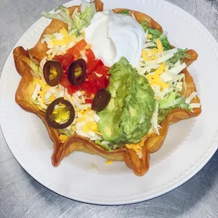 a plate of mexican food