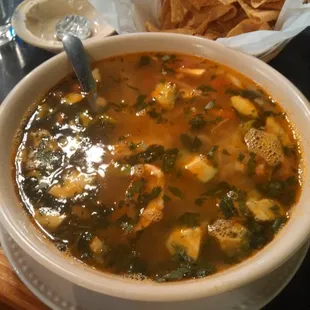 Large chicken soup.  Perfect on a winter day to zap a cold