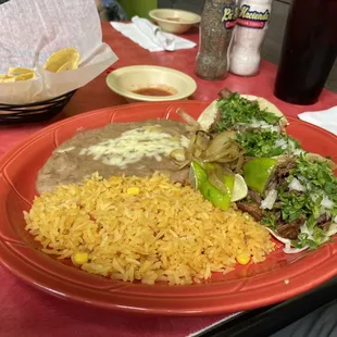 Street tacos, carnitas.