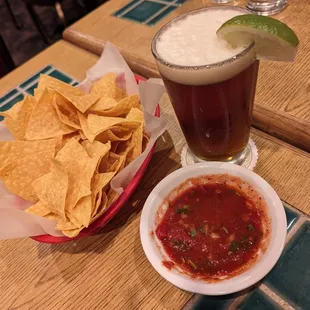 Complimentary Chips &amp; Salsa. Dos Equis for $5.67.