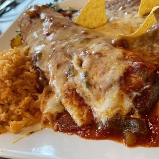 Carne Asada Burrito with Beans and rice and cheese 5/19/21 Yummy!!!