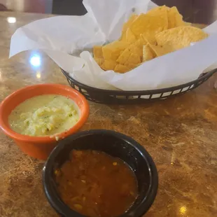 Chops and Salsa and no taste green sauce.