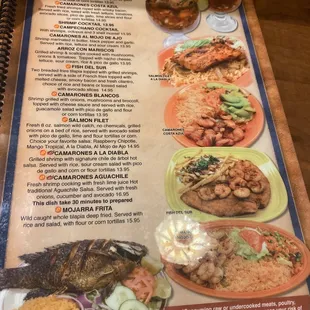 Part of the menu they have