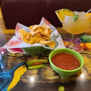 Complimentary fresh chips and flavorful salsa.