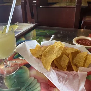 Chips and Salsa, frozen margarita