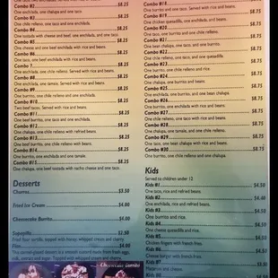 the menu