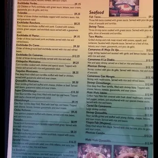 the menu