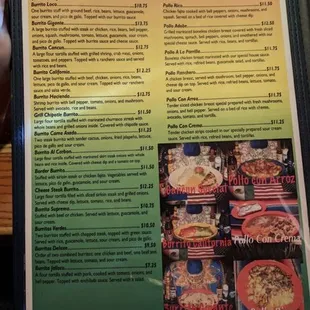 the menu