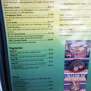 the menu