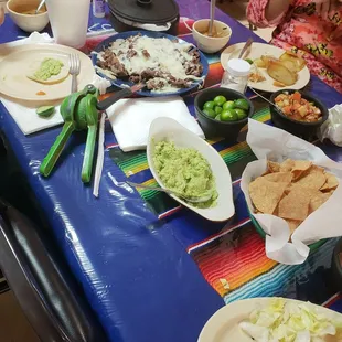a table full of food