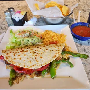 Seafood Quesadillas + Chips and salsa