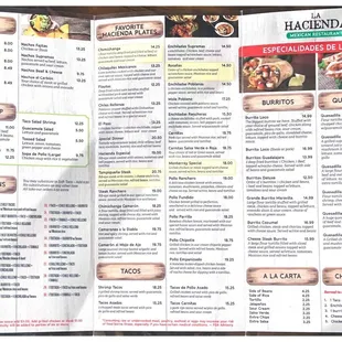 Menu - as of January 2024
