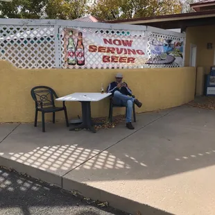 a man sitting at a table