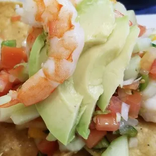 Shrimp ceviche tostadas